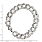 FJC Finejewelers Stainless Steel Curb Polished and Textured Link Bracelet 8 Inches x 11.44 mm