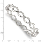 FJC Finejewelers Stainless Steel Polished Criss Cross Hinged Bangle 7 Inches x 9.75 mm Bracelet