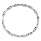 FJC Finejewelers Stainless Steel Polished Criss Cross Hinged Bangle 7 Inches x 9.75 mm Bracelet