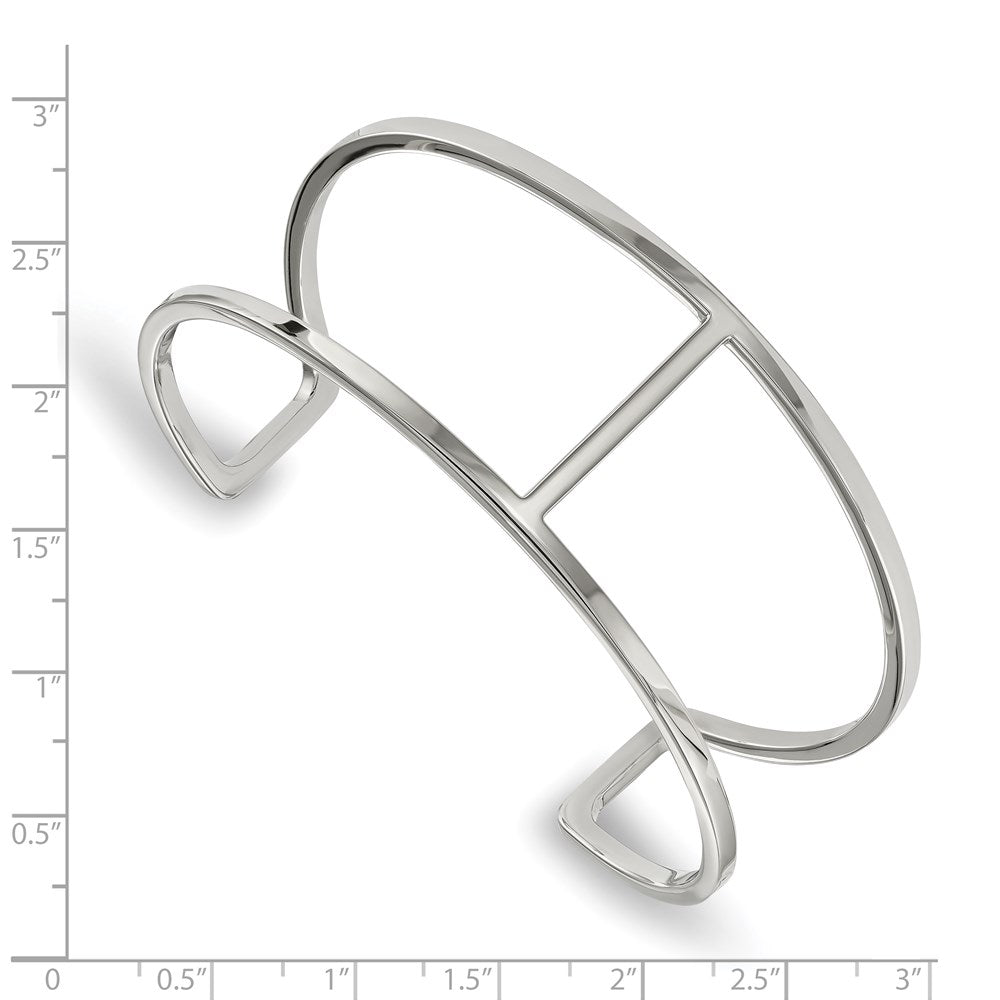 FJC Finejewelers Stainless Steel Polished Cuff Bangle 7.5 Inches x 30 mm