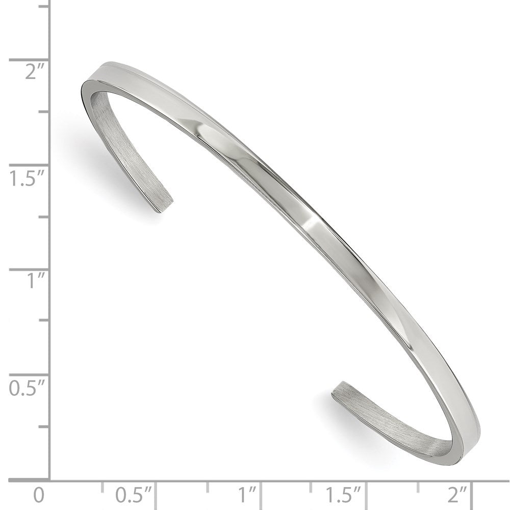 FJC Finejewelers Stainless Steel Polished Cuff Bangle 6.5 Inches x 3 mm