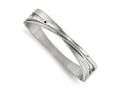 FJC Finejewelers Stainless Steel Brushed and Polished Twisted Hinged Bangle 6.75 Inches
