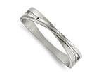 FJC Finejewelers Stainless Steel Brushed and Polished Twisted Hinged Bangle 6.75 Inches