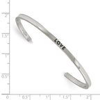 FJC Finejewelers Stainless Steel Enameled Polished Love with Crystal Cuff Bangle 6.75 Inches x 3 mm