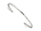FJC Finejewelers Stainless Steel Enameled Polished Love with Crystal Cuff Bangle 6.75 Inches x 3 mm