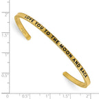 FJC Finejewelers Stainless Steel IP Plated Love You to the Moon and Back  Cuff Bangle 7 Inches x 3 mm