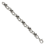 FJC Finejewelers Stainless Steel Fancy Antiqued and with CZ Skulls 9in Bracelet 9 Inches x 12.51 mm
