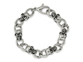 FJC Finejewelers Stainless Steel Fancy Antiqued and with CZ Skulls 9in Bracelet 9 Inches x 12.51 mm