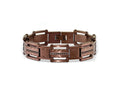 FJC Finejewelers Stainless Steel Link Brushed and Textured Brown IP with Black CZ Bracelet 8.25 Inches x 15.8 mm