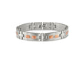 FJC Finejewelers Stainless Steel Link Brushed Rose IP-plated with CZ Bracelet 8.5 Inches x 11.2 mm