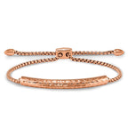 FJC Finejewelers Stainless Steel Box Polished Hammered Rose IP-plated Adjustable Bar Bracelet 5.25 mm
