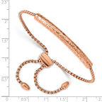 FJC Finejewelers Stainless Steel Box Polished Hammered Rose IP-plated Adjustable Bar Bracelet 5.25 mm
