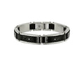 FJC Finejewelers Stainless Steel Link Blk IP with CZ Black Carbon Fiber Bracelet 8.75 Inches x 11.7 mm