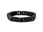 FJC Finejewelers Stainless Steel Link Black IP-plated Wire Inlay 8.5in Bracelet 8.5 Inches x 12.29 mm