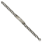 FJC Finejewelers Stainless Steel Curb Matte Finish Gun Metal IP-plated 9in ID Bracelet 9 Inches x 9.9 mm