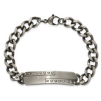 FJC Finejewelers Stainless Steel Curb Matte Finish Gun Metal IP-plated 9in ID Bracelet 9 Inches x 9.9 mm