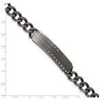 FJC Finejewelers Stainless Steel Curb Matte Finish Gun Metal IP-plated 9in ID Bracelet 9 Inches x 9.9 mm