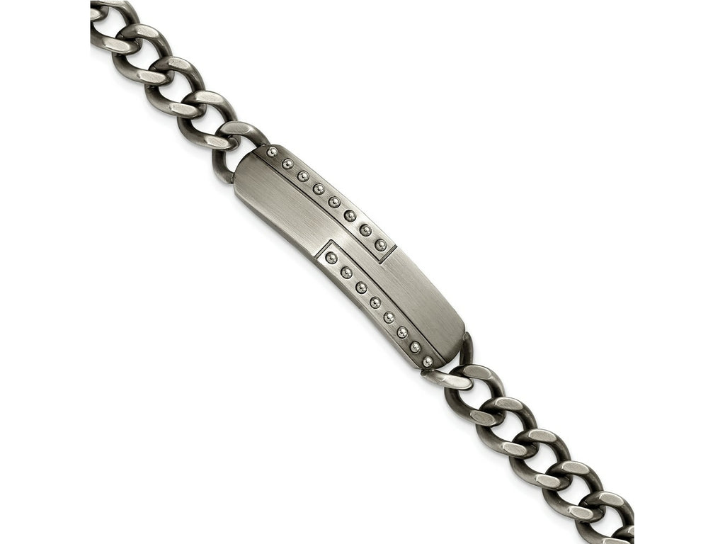 FJC Finejewelers Stainless Steel Curb Matte Finish Gun Metal IP-plated 9in ID Bracelet 9 Inches x 9.9 mm