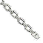 FJC Finejewelers Stainless Steel Contemporary Square Open Link Bracelet 8.5 Inches x 14.1 mm