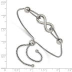 FJC Finejewelers Stainless Steel Box Polished Infinity Symbol Adjustable Bracelet 9 mm
