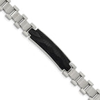 FJC Finejewelers Stainless Steel Link 8.25in Brushed and Solid Carbon Fiber Inlay Bracelet 8.25 Inches x 11.57 mm