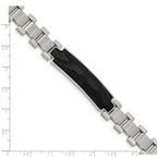 FJC Finejewelers Stainless Steel Link 8.25in Brushed and Solid Carbon Fiber Inlay Bracelet 8.25 Inches x 11.57 mm