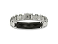 FJC Finejewelers Stainless Steel Link 8.25in Brushed and Solid Carbon Fiber Inlay Bracelet 8.25 Inches x 11.57 mm
