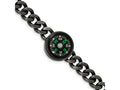 FJC Finejewelers Stainless Steel Curb Brushed Gun Metal IP-plated Compass Bracelet 8.25 Inches x 10 mm