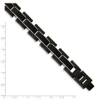 FJC Finejewelers Stainless Steel Link Black IP with Solid Carbon Fiber Inlay Bracelet 8.5 Inches x 14.84 mm
