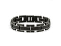 FJC Finejewelers Stainless Steel Link Black IP with Solid Carbon Fiber Inlay Bracelet 8.5 Inches x 14.84 mm