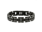 FJC Finejewelers Stainless Steel Link Black IP with Solid Carbon Fiber Inlay Bracelet 8.5 Inches x 14.84 mm