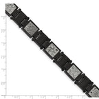 FJC Finejewelers Stainless Steel Link Black IP with Sedimentary Rock Inlay Bracelet 8.5 Inches x 13.1 mm