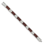 FJC Finejewelers Stainless Steel Link Brushed with Wood Inlay 8.75in Bracelet 8.75 Inches x 11.96 mm