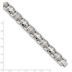 FJC Finejewelers Stainless Steel Contemporary Brushed and Cross 8.25in Heavy Link Bracelet 8.25 Inches x