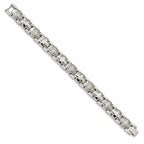 FJC Finejewelers Stainless Steel Contemporary Brushed and Cross 8.25in Heavy Link Bracelet 8.25 Inches x