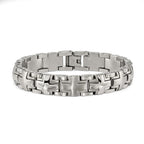 FJC Finejewelers Stainless Steel Contemporary Brushed and Cross 8.25in Heavy Link Bracelet 8.25 Inches x