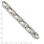 FJC Finejewelers Stainless Steel Link Brushed and Cross 8.5in Bracelet 8.5 Inches x 14.41 mm