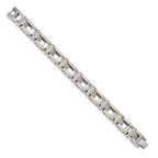 FJC Finejewelers Stainless Steel Link Brushed and Cross 8.5in Bracelet 8.5 Inches x 14.41 mm