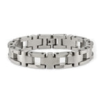 FJC Finejewelers Stainless Steel Link Brushed and Cross 8.5in Bracelet 8.5 Inches x 14.41 mm