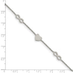 FJC Finejewelers Stainless Steel Contemporary Heart and Infinity 7in with 1in ext. Bracelet 7 Inches x 7 mm