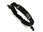 FJC Finejewelers Stainless Steel Enameled Black IP Nylon Adjustable Medical ID Bracelet 7.5 Inches x 13.19 mm