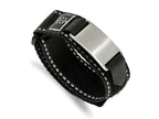 FJC Finejewelers Stainless Steel Brushed Black Nylon with Adj. Velcro Close Medical Bracelet 5.75 Inches x 20.04 mm