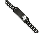FJC Finejewelers Stainless Steel Medical Black IP White Enamel Medical ID Bracelet 8 Inches x 13.03 mm