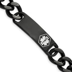 FJC Finejewelers Stainless Steel Medical Black IP White Enamel Medical ID Bracelet 8.25 Inches x 4.03 mm