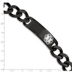 FJC Finejewelers Stainless Steel Medical Black IP White Enamel Medical ID Bracelet 8.25 Inches x 4.03 mm
