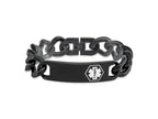 FJC Finejewelers Stainless Steel Medical Black IP White Enamel Medical ID Bracelet 8.25 Inches x 4.03 mm
