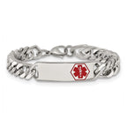 FJC Finejewelers Stainless Steel Polished with Red Enamel Medical ID Bracelet 8.5 Inches x 10.08 mm