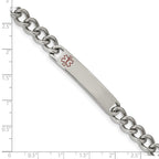 FJC Finejewelers Stainless Steel Curb Polished with Red Enamel Medical ID Bracelet 8 Inches x 2.73 mm