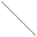 FJC Finejewelers Stainless Steel Link Polished with CZ 7.5in Tennis Bracelet 7.5 Inches x 4 mm