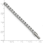 FJC Finejewelers Stainless Steel Link Polished with CZ 7.5in Tennis Bracelet 7.5 Inches x 4 mm